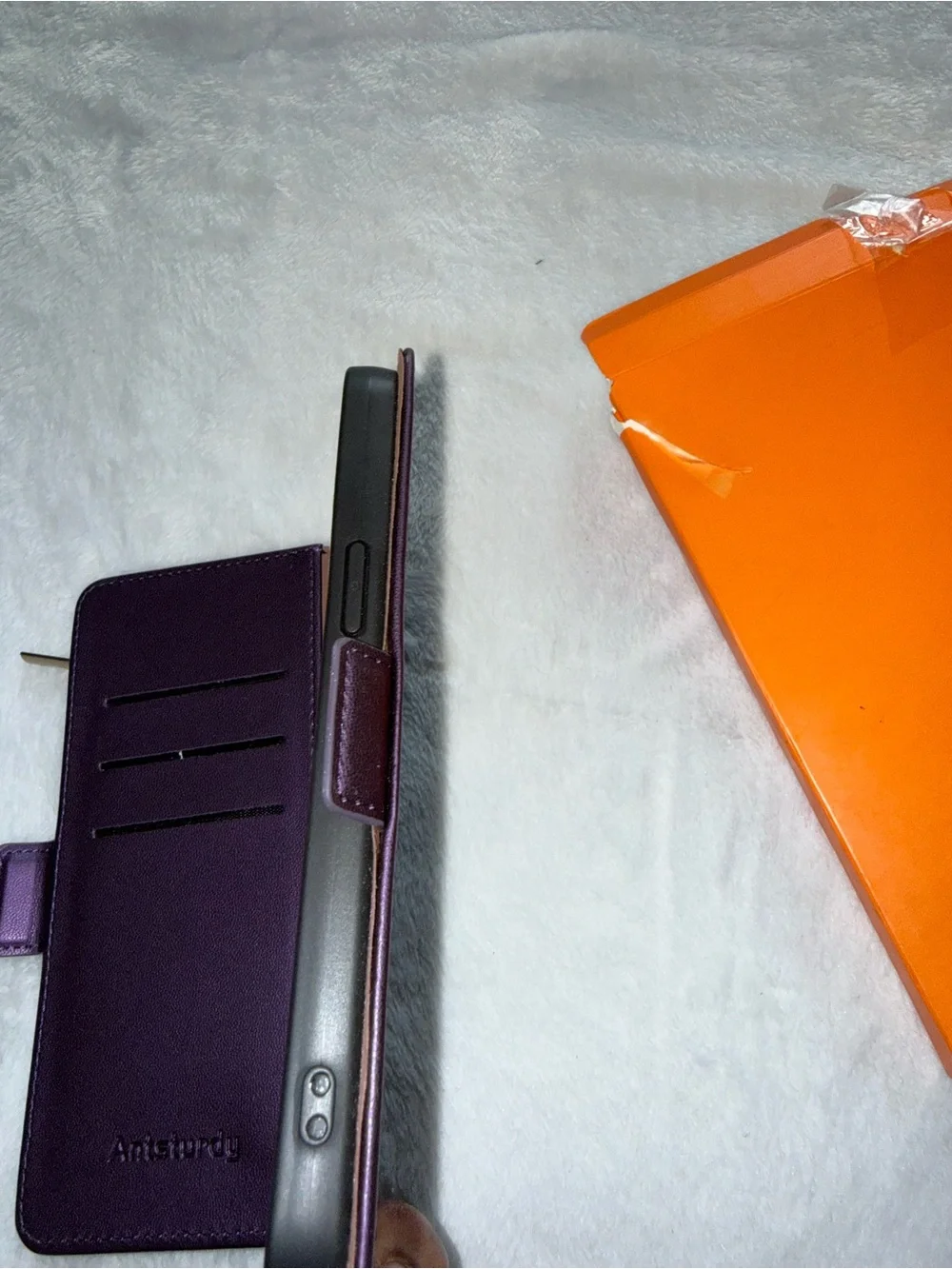 Purple Wallet iPhone 15 Case with Card Slots